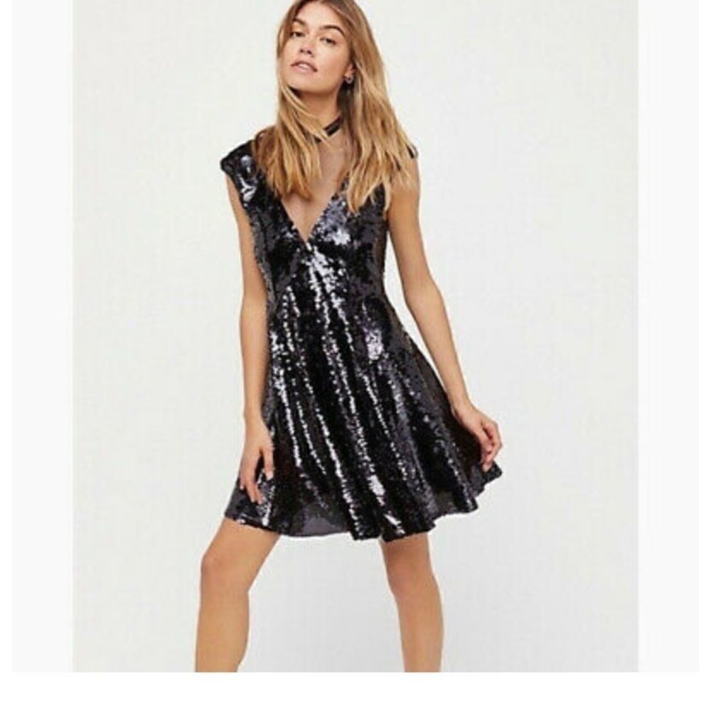 Free People Dance The Night Away Sequined Dress Size Xs